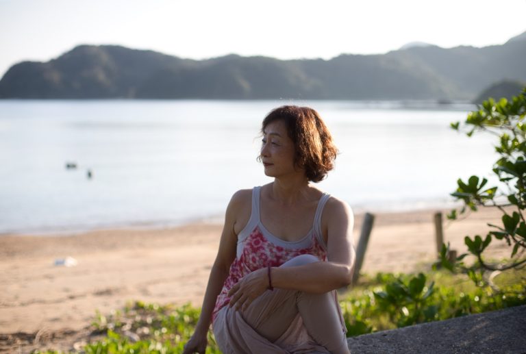 奄美、加計呂麻島、浜辺のプロフィール撮影